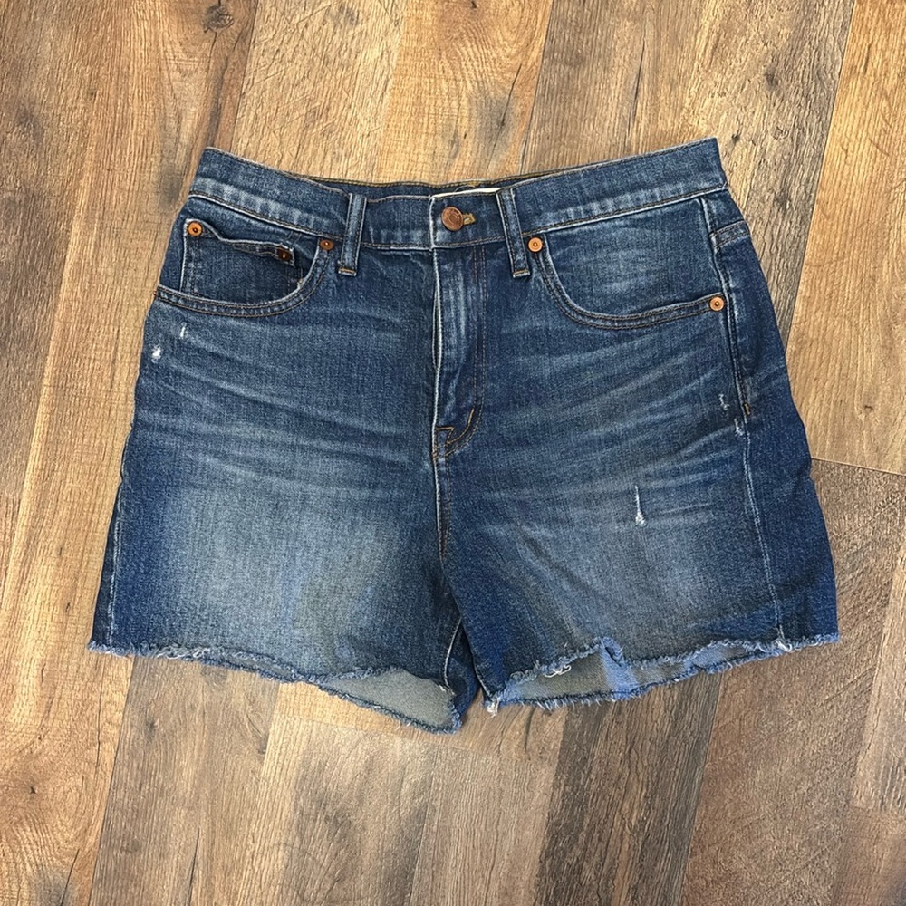 Madewell Blue Jean Shorts with Frayed Hem